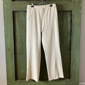 Zara Cream Flowy Pants Drawstring Elastic Waist Size Medium